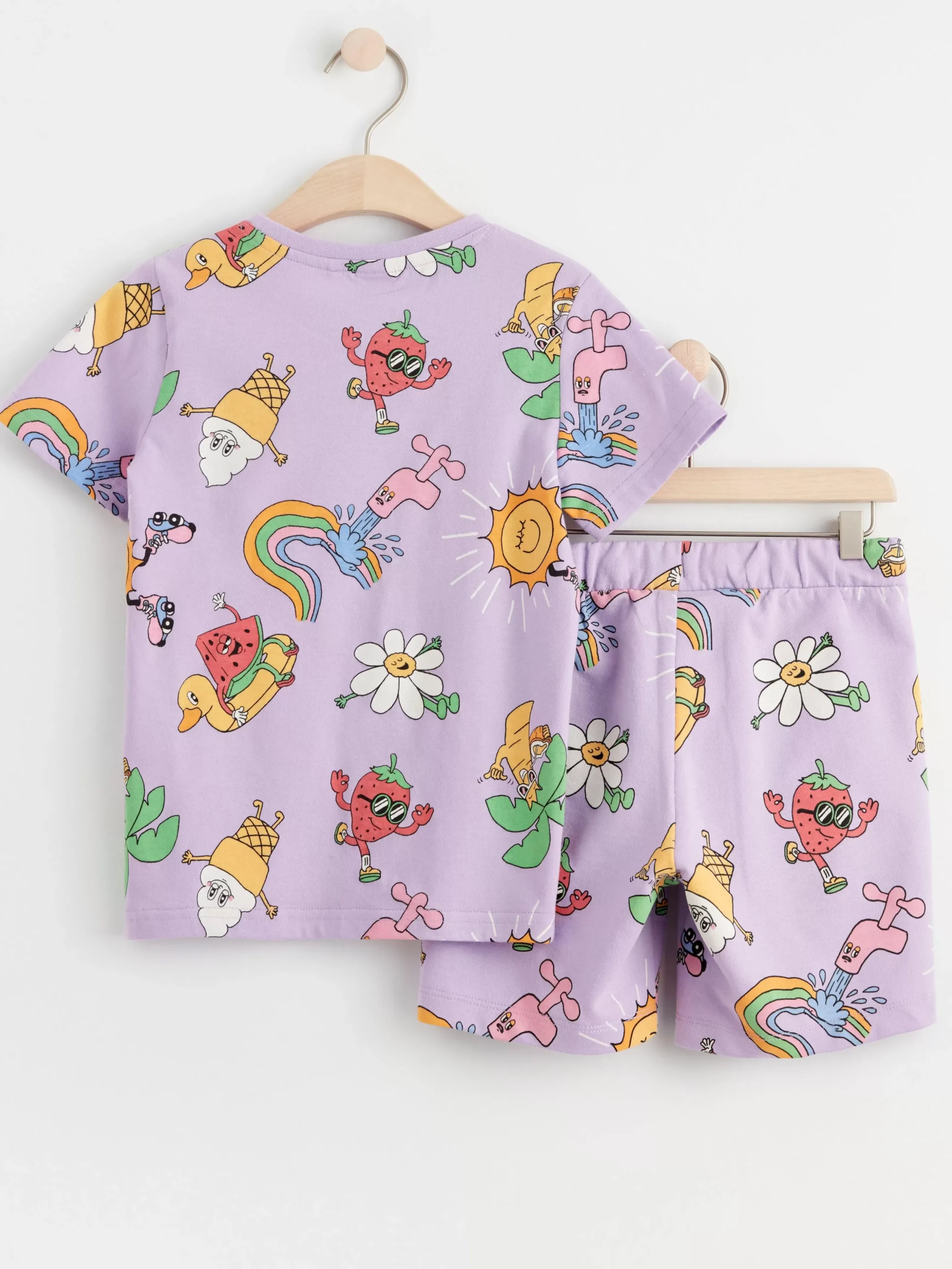Toppar & T-Shirts>Lindex Set Med T-Shirt Och Shorts Light Lilac