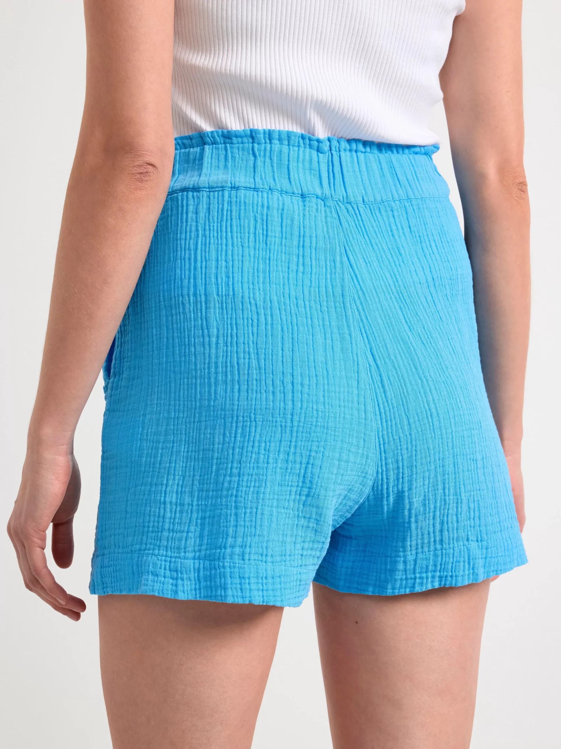 Shorts & Cykelbyxor>Lindex Shorts I Bomullsvav Light Dusty Blue