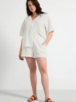 Shorts & Cykelbyxor>Lindex Shorts I Bomullsvav White