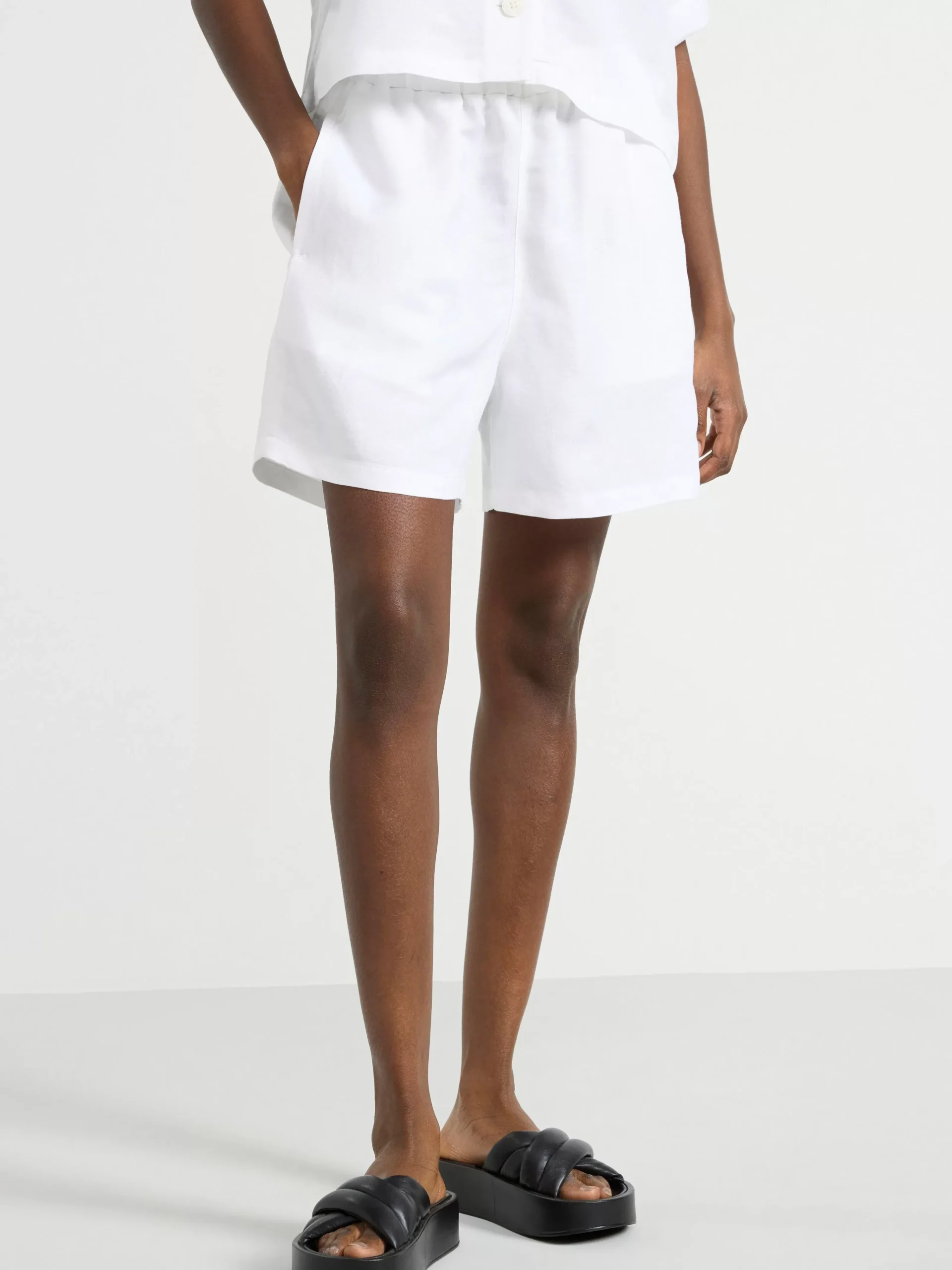 Shorts & Cykelbyxor>Lindex Shorts I Linneblandning White