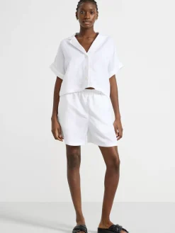 Shorts & Cykelbyxor>Lindex Shorts I Linneblandning White
