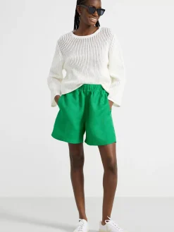 Shorts & Cykelbyxor>Lindex Shorts I Linneblandning Green