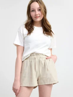 Byxor & Leggings>Lindex Shorts I Linneblandning Light Beige