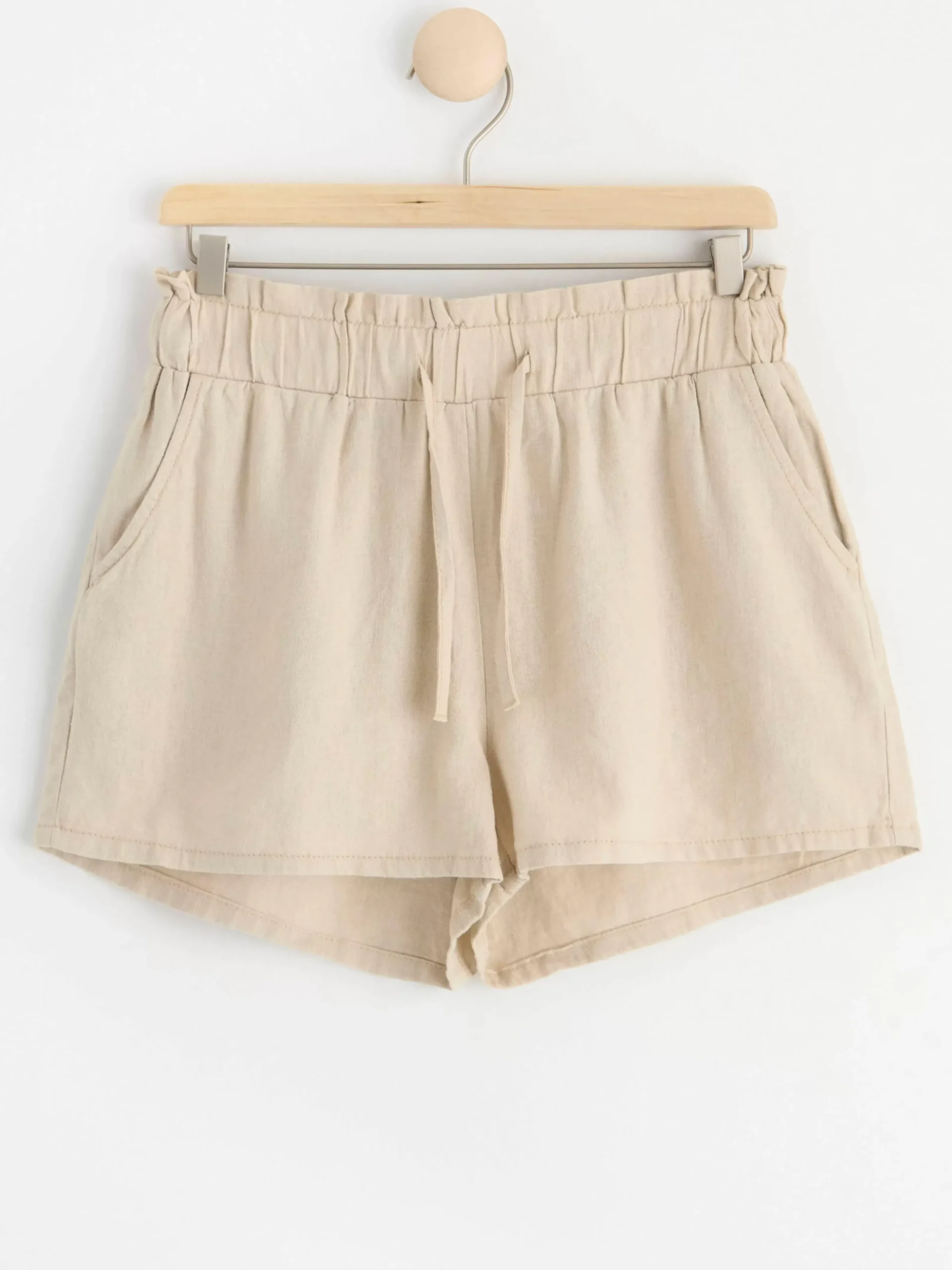 Byxor & Leggings>Lindex Shorts I Linneblandning Light Beige