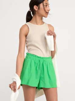 Byxor & Leggings>Lindex Shorts I Linneblandning Green