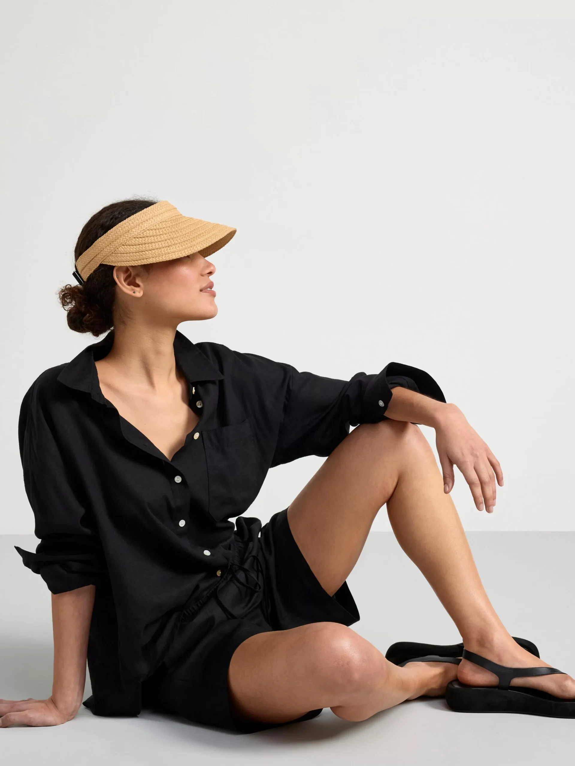 Shorts & Cykelbyxor>Lindex Shorts I Linneblandning Black