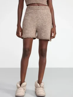 Nattplagg>Lindex Shorts I Ullblandning Brown Melange