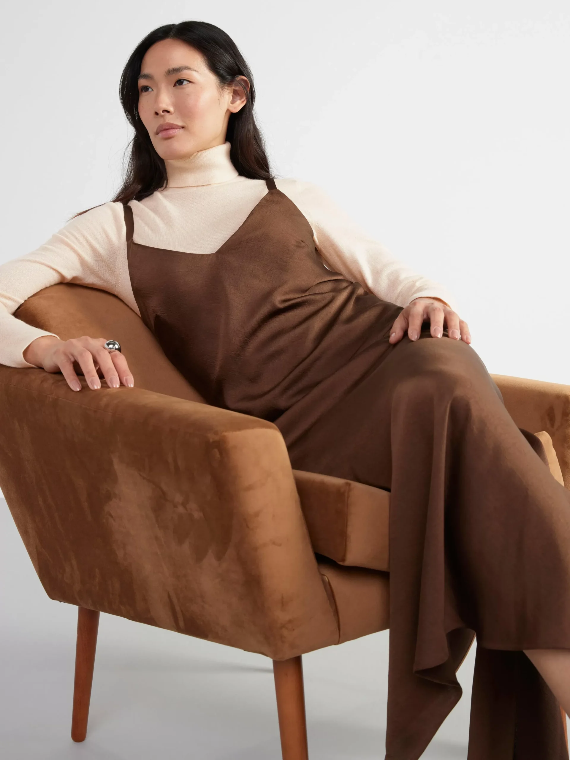 Klänningar>Lindex Slipklanning I Satin Dark Brown