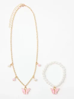 Accessoarer>Lindex Smyckeset Med Fjarilar Gold