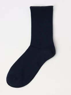 Strumpor>Lindex Socka Med Rullad Kant Navy