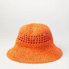 Accessoarer>Lindex Solhatt Med Halmonster Orange