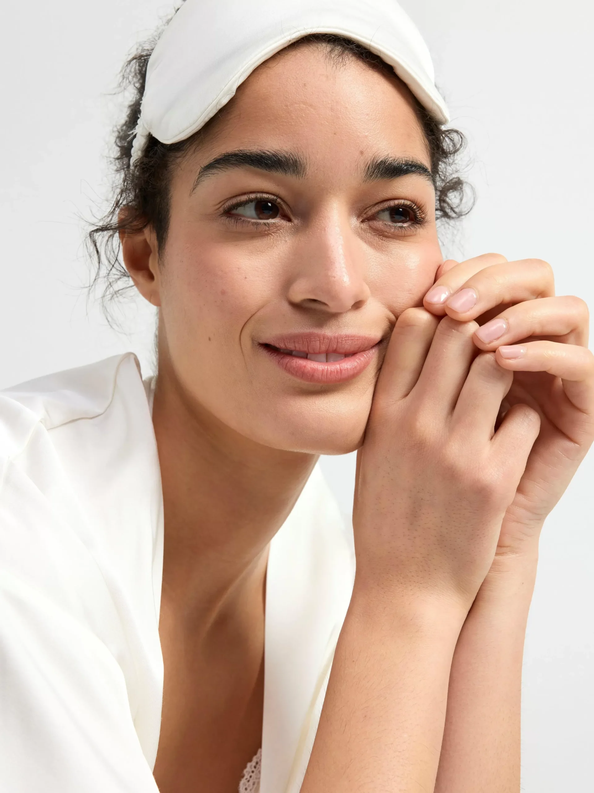 Nattplagg>Lindex Sovmask I Satin Light White