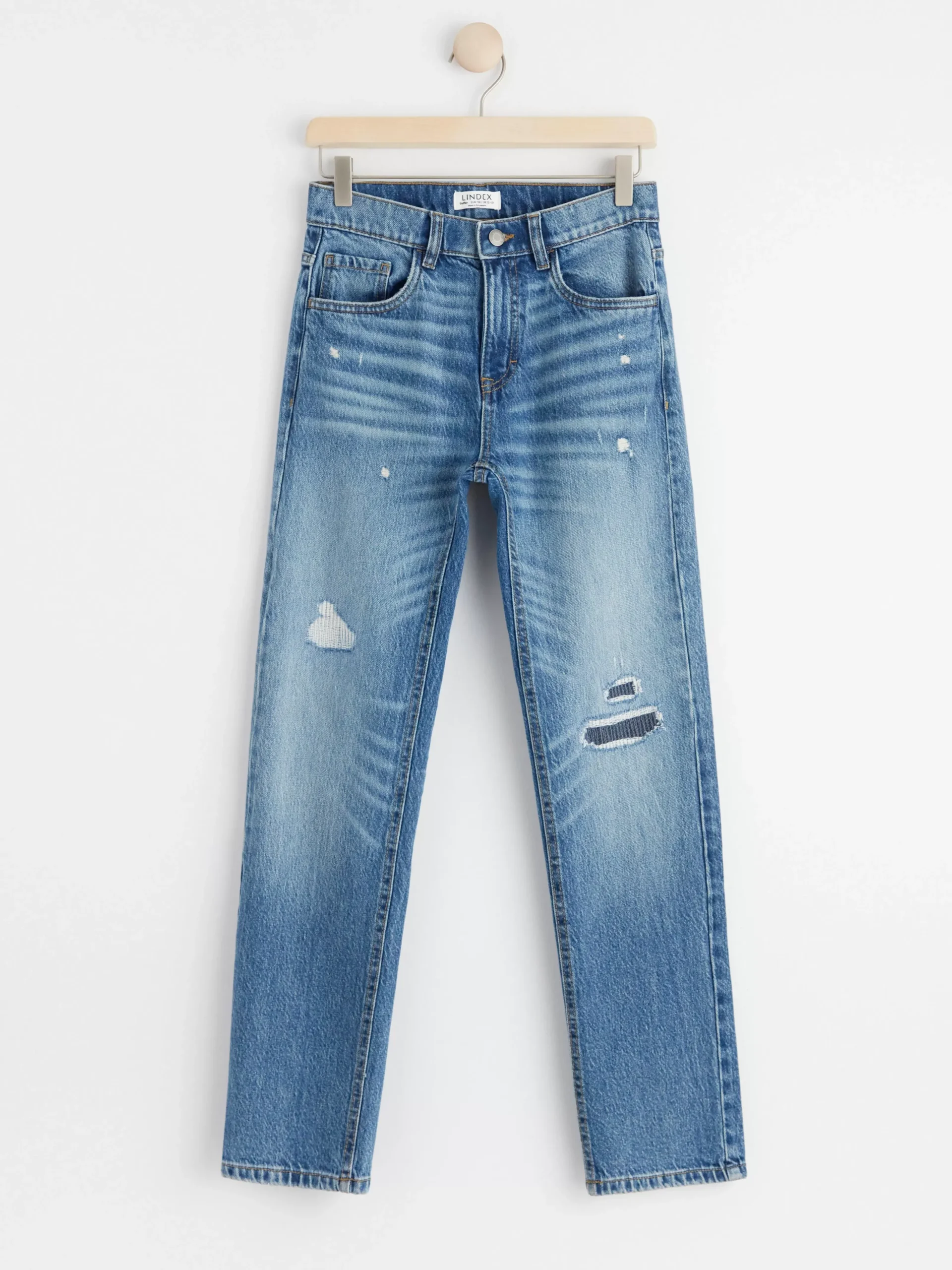 Jeans>Lindex Staffan Jeans Med Rakt Ben Och Normalhog Midja Denim