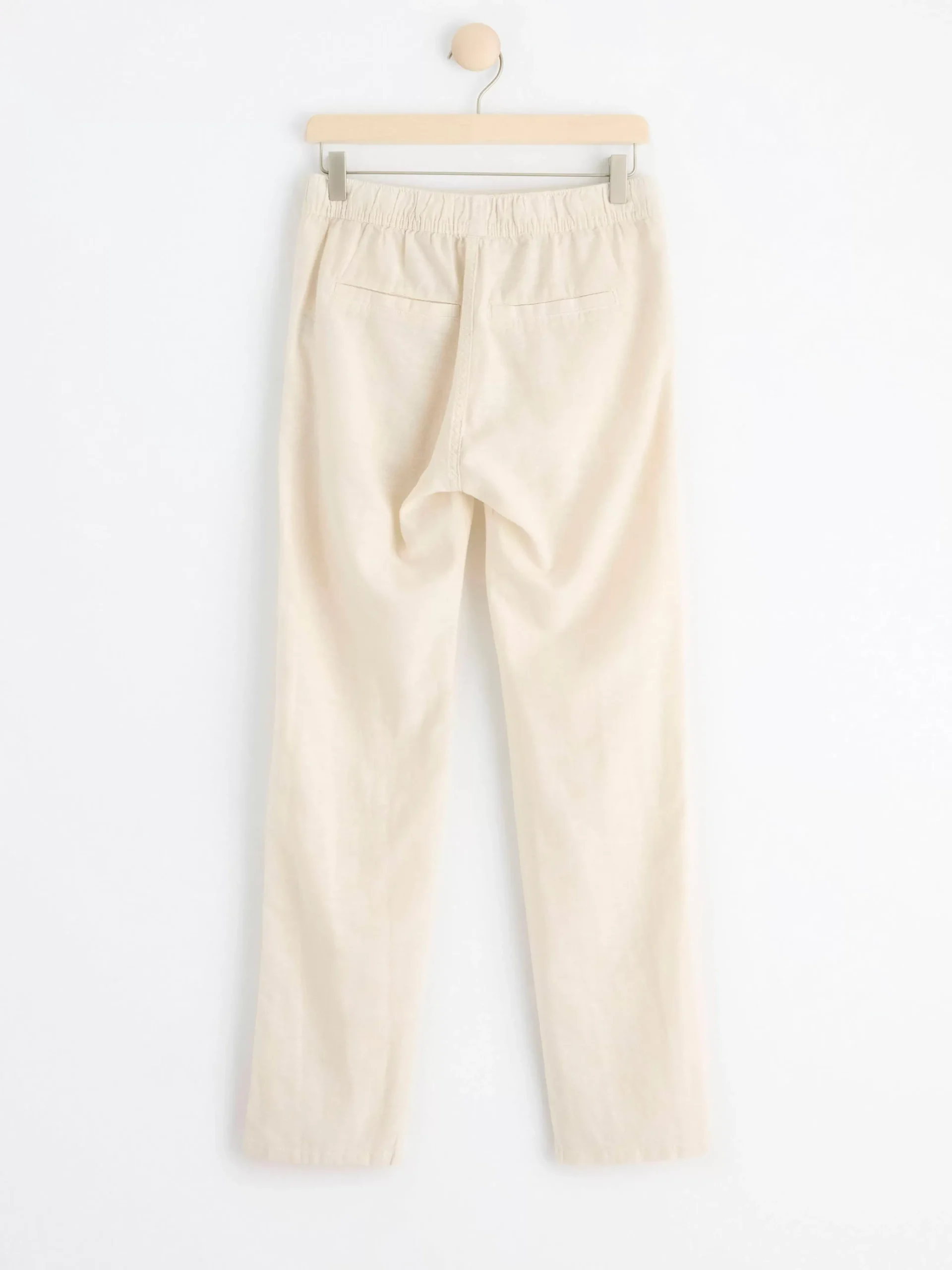 Byxor & Leggings>Lindex Staffan Rak Byxa Med Normalhog Midja I Linneblandning Light Beige