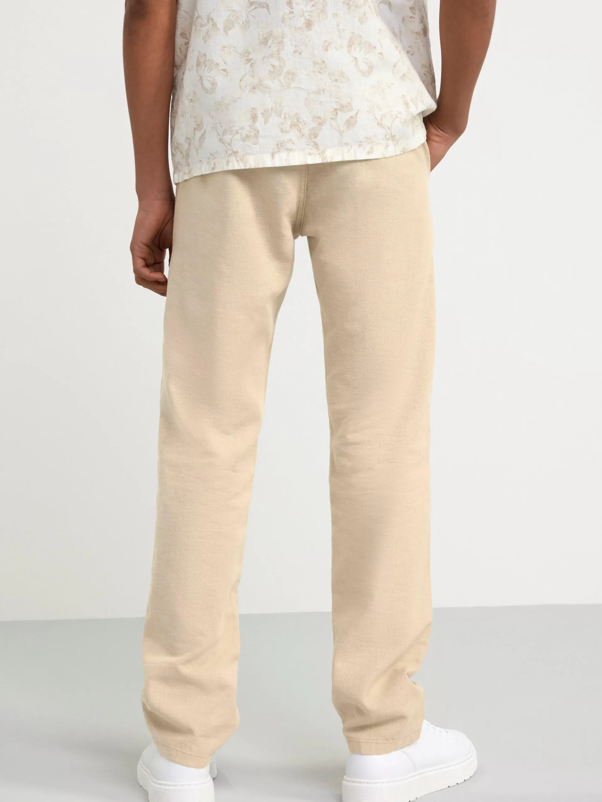 Byxor & Leggings>Lindex Staffan Rak Byxa Med Normalhog Midja I Linneblandning Beige