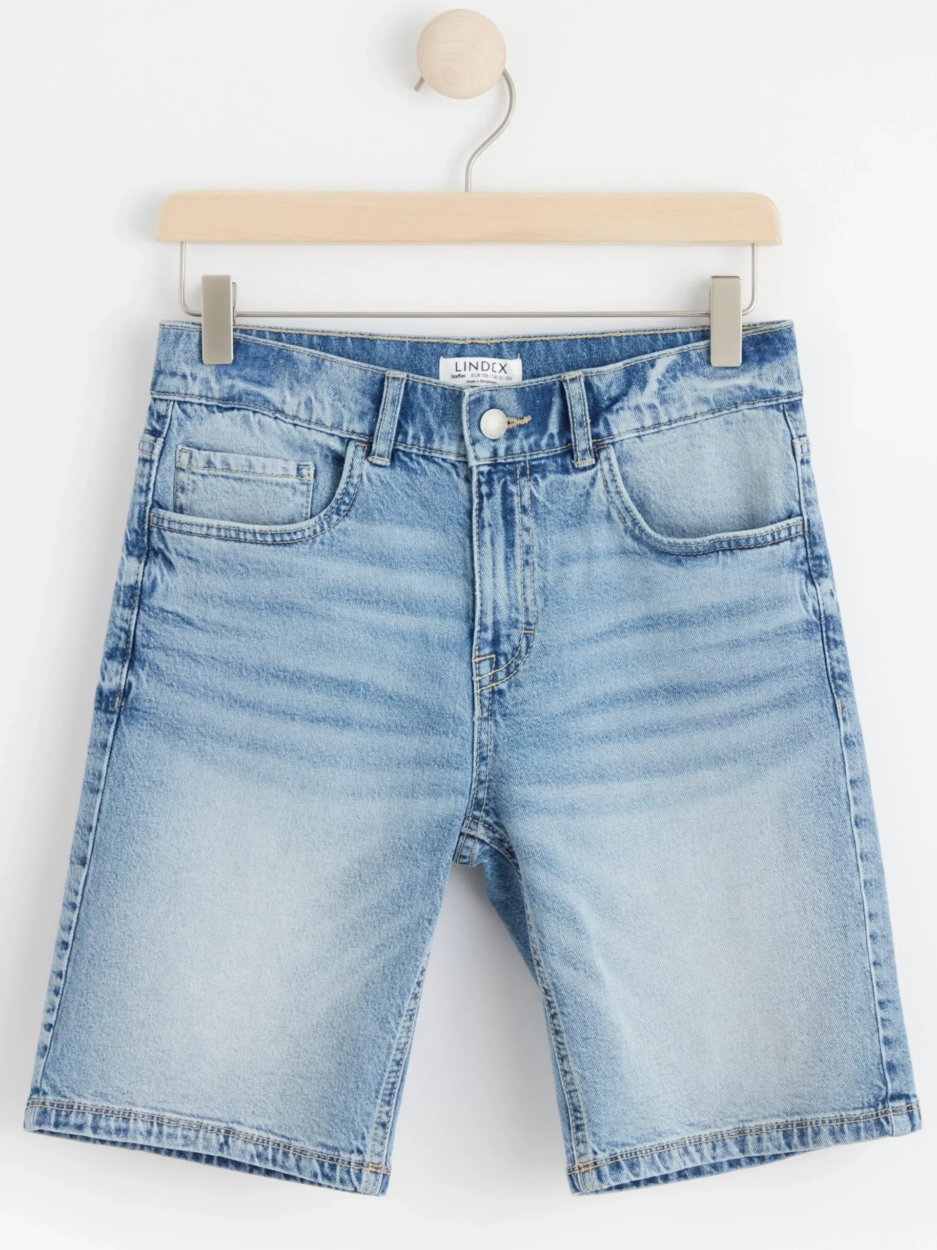 Byxor & Leggings>Lindex Staffan Raka Shorts Med Normalhog Midja Light Denim