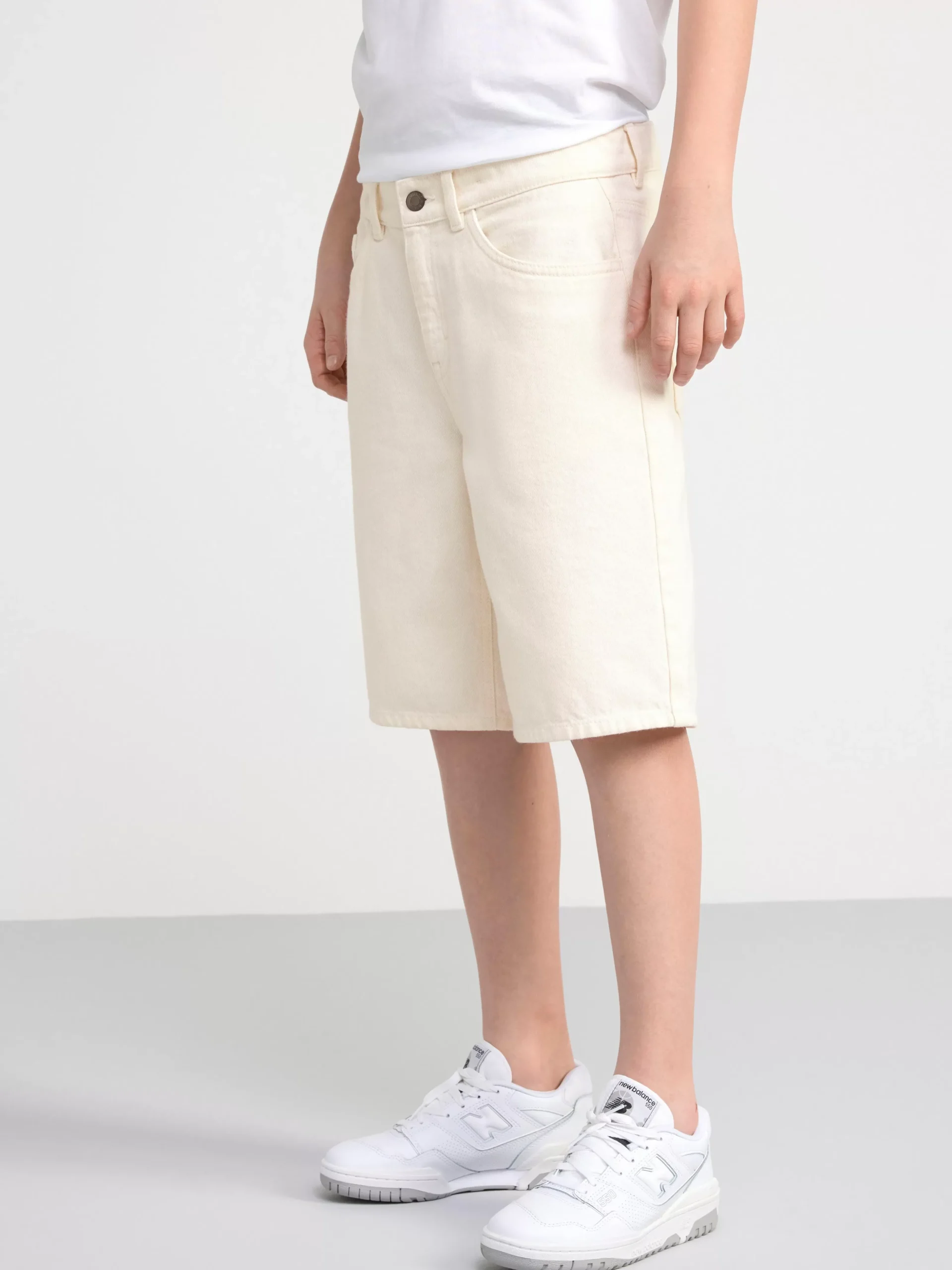 Byxor & Leggings>Lindex Staffan Raka Shorts Med Normalhog Midja White