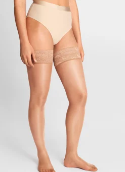 Strumpbyxor & Leggings>Lindex Stay Ups 15 Denier Light Beige