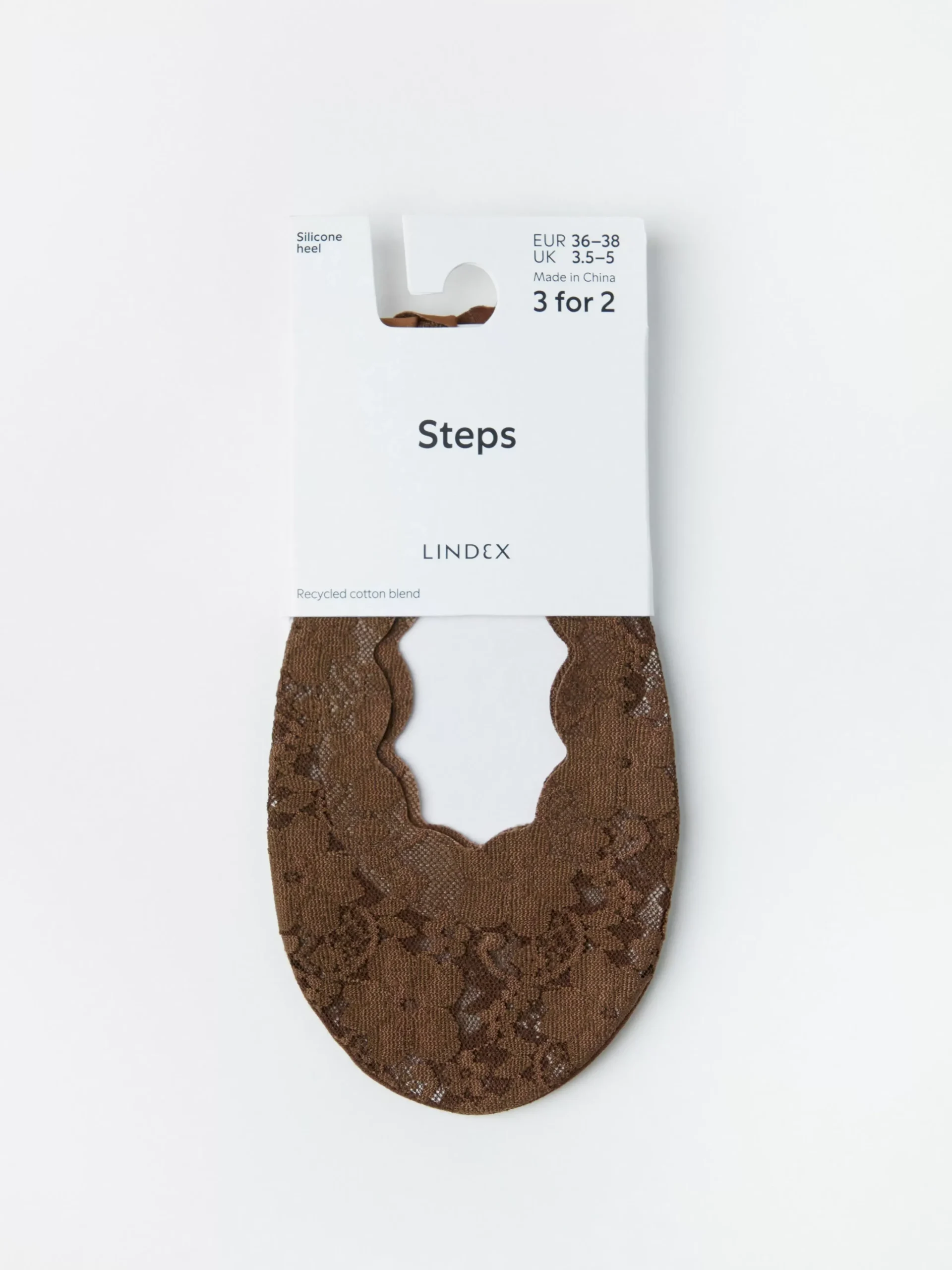 Strumpor>Lindex Steps I Spets Dark Brown