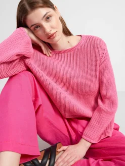 Tröjor & Cardigans>Lindex Stickad Bomullstroja Pink
