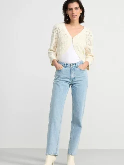 Tröjor & Cardigans>Lindex Stickad Cardigan Light Beige