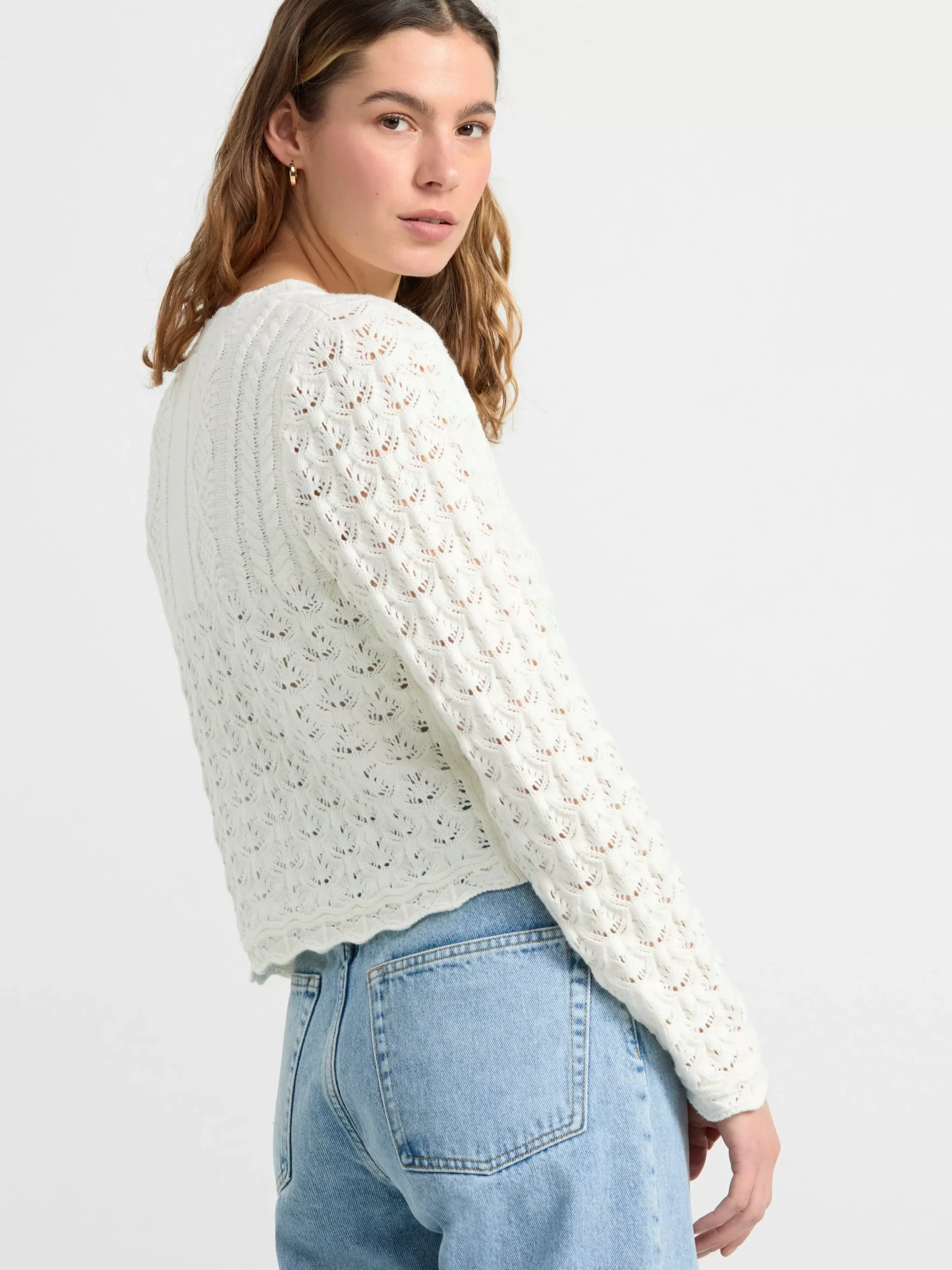 Tröjor & Cardigans>Lindex Stickad Cardigan Off White
