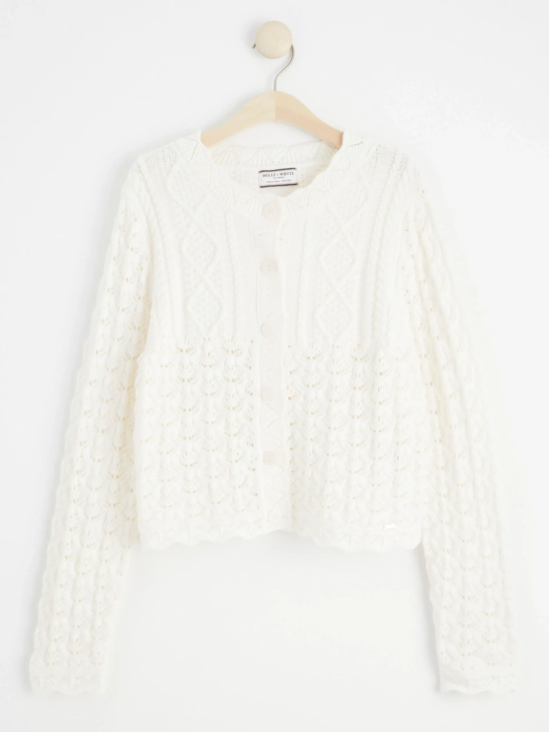 Tröjor & Cardigans>Lindex Stickad Cardigan Off White