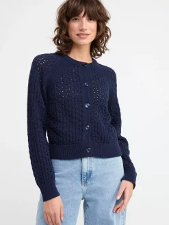 Tröjor & Cardigans>Lindex Stickad Cardigan Navy