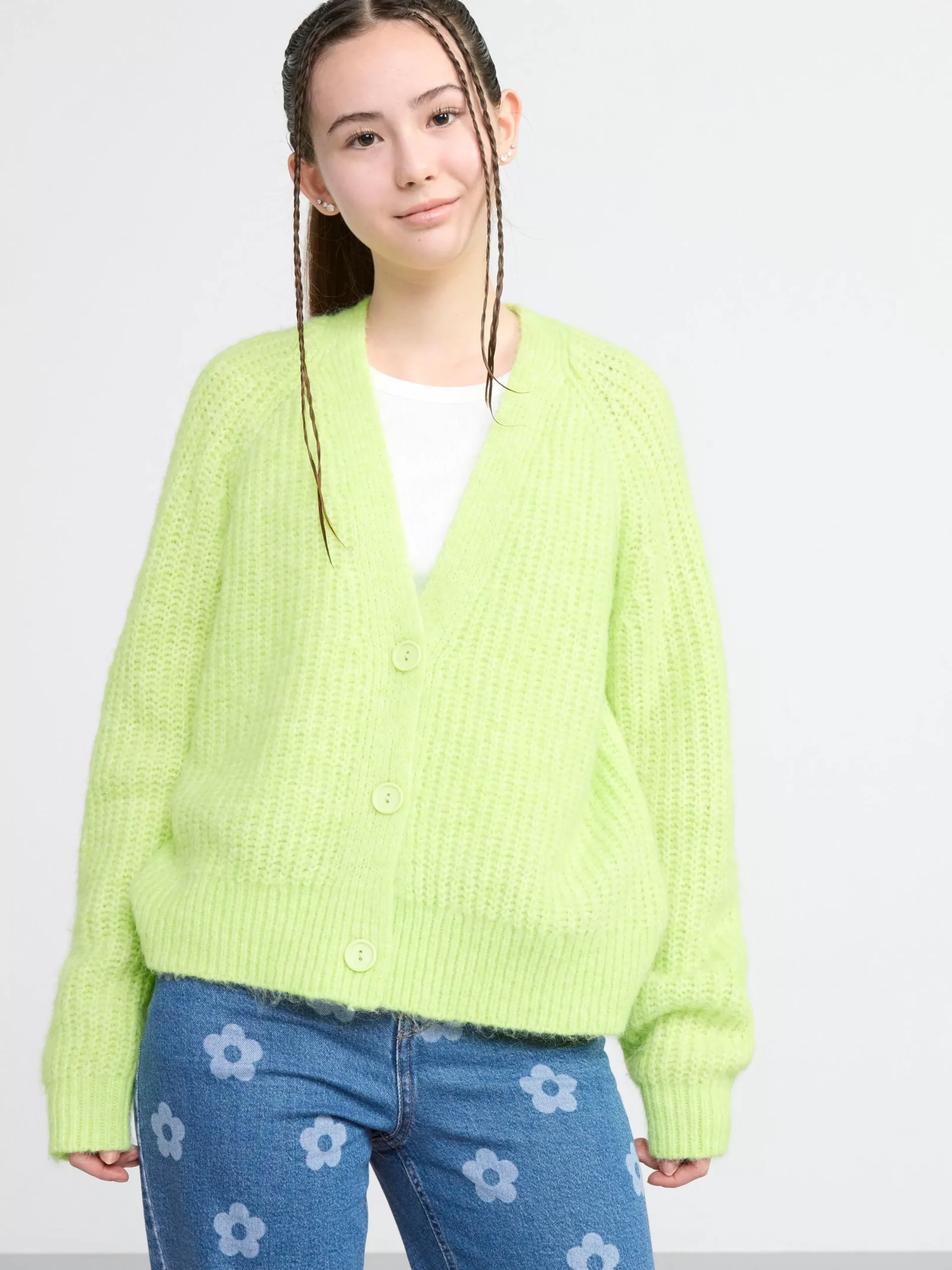 Tröjor & Cardigans>Lindex Stickad Cardigan Yellow
