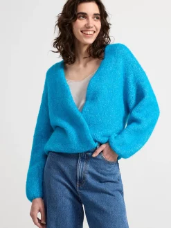 Tröjor & Cardigans>Lindex Stickad Cardigan Turqoise