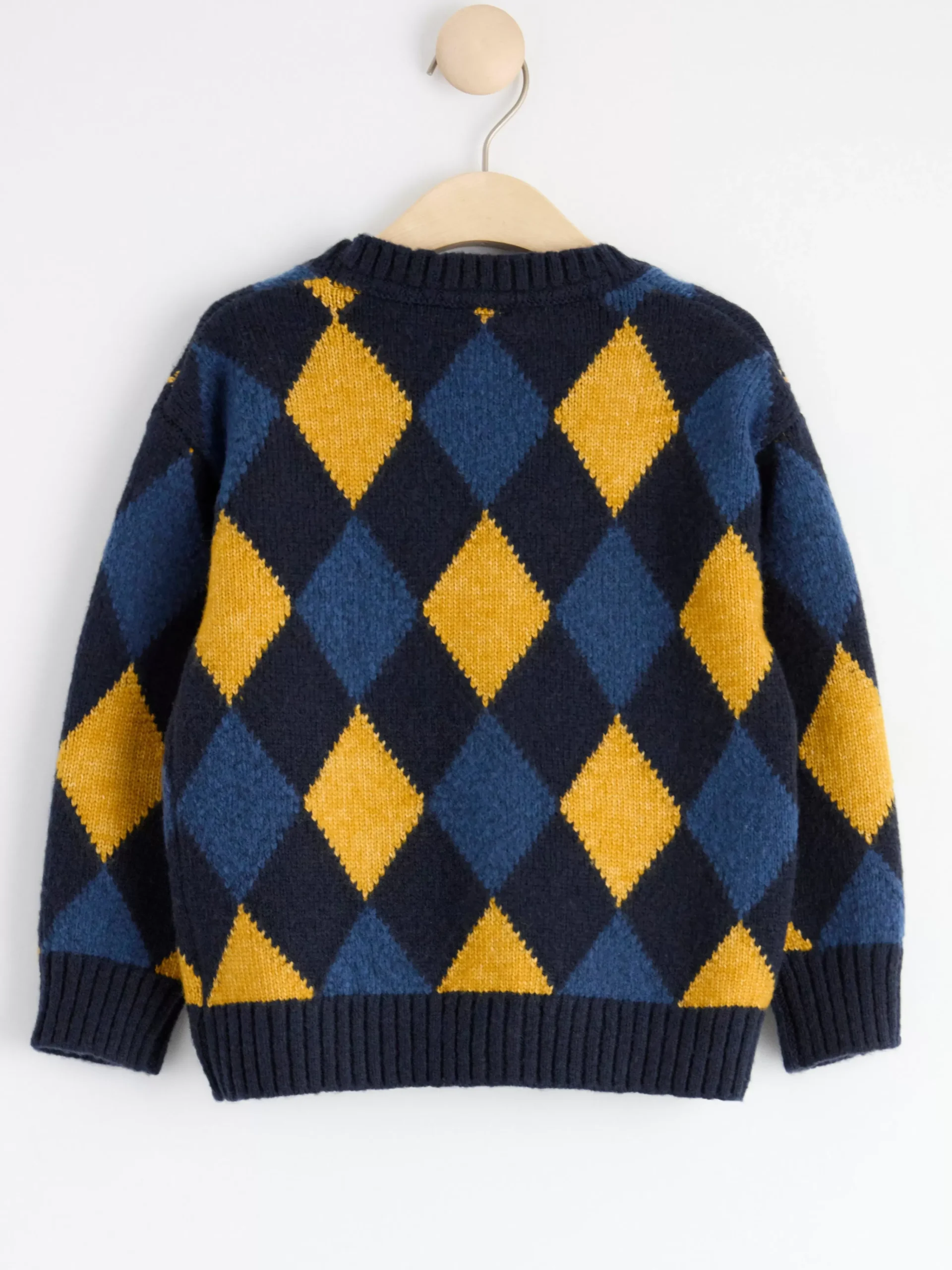 Tröjor & Cardigans>Lindex Stickad Cardigan Med Argylemonster Dark Navy