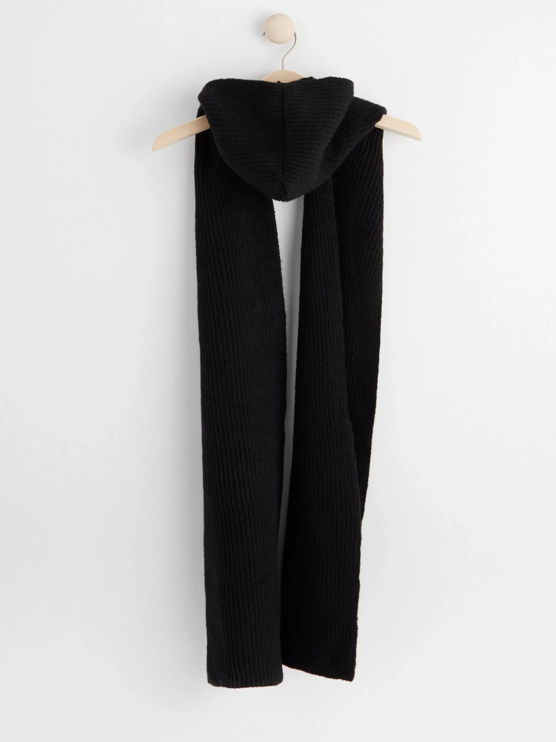 Accessoarer>Lindex Stickad Halsduk Med Huva Black