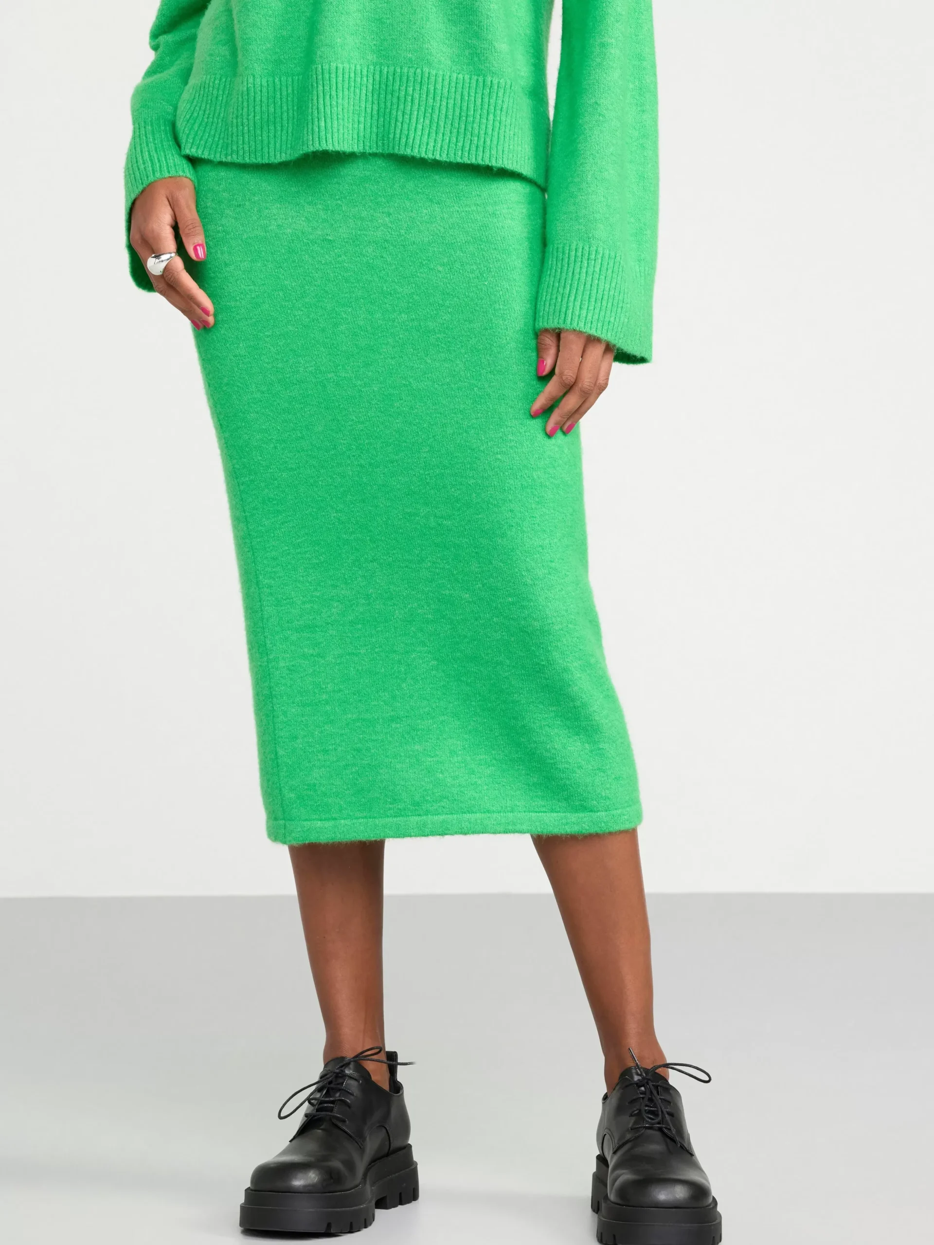 Kjolar>Lindex Stickad Kjol Green