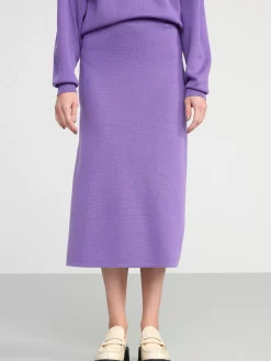 Kjolar>Lindex Stickad Kjol Lilac