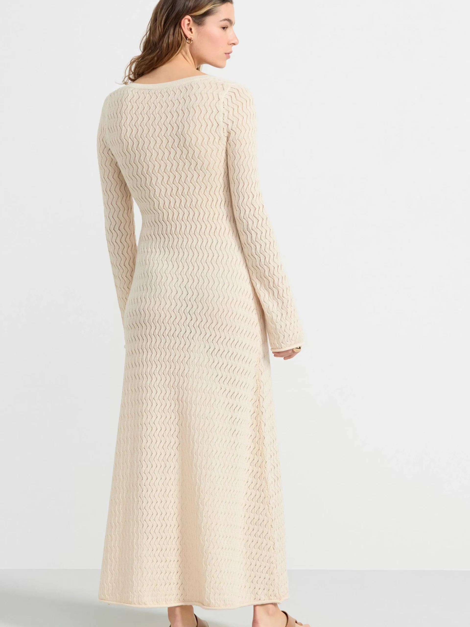 Klänningar>Lindex Stickad Langarmad Klanning Light Beige