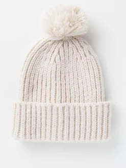 Accessoarer>Lindex Stickad Mossa Med Tofs Light Beige