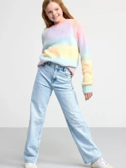 Tröjor & Cardigans>Lindex Stickad Regnbagstroja Yellow
