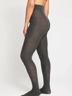 Strumpbyxor & Leggings>Lindex Stickad Strumpbyxa I Bomullsblandning Stone Grey Melange