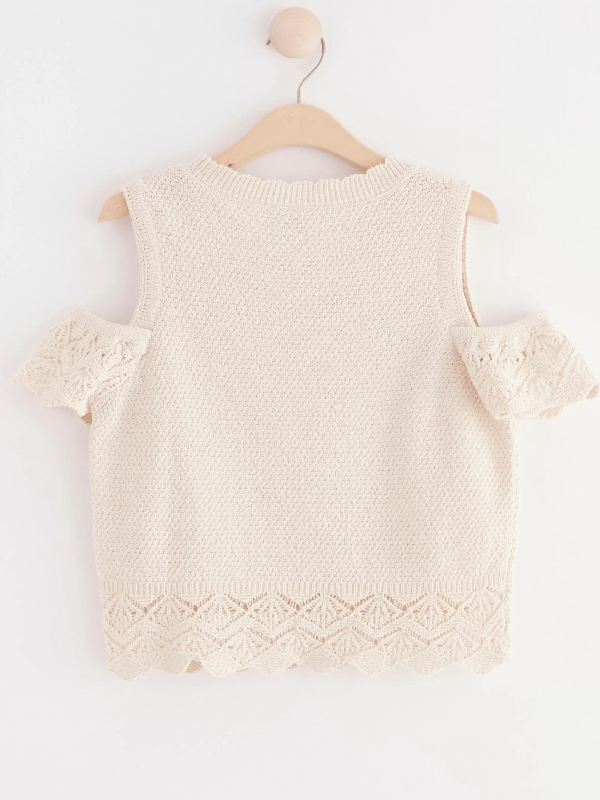 Toppar & T-Shirts>Lindex Stickad Topp Med Bar Axel Light Beige