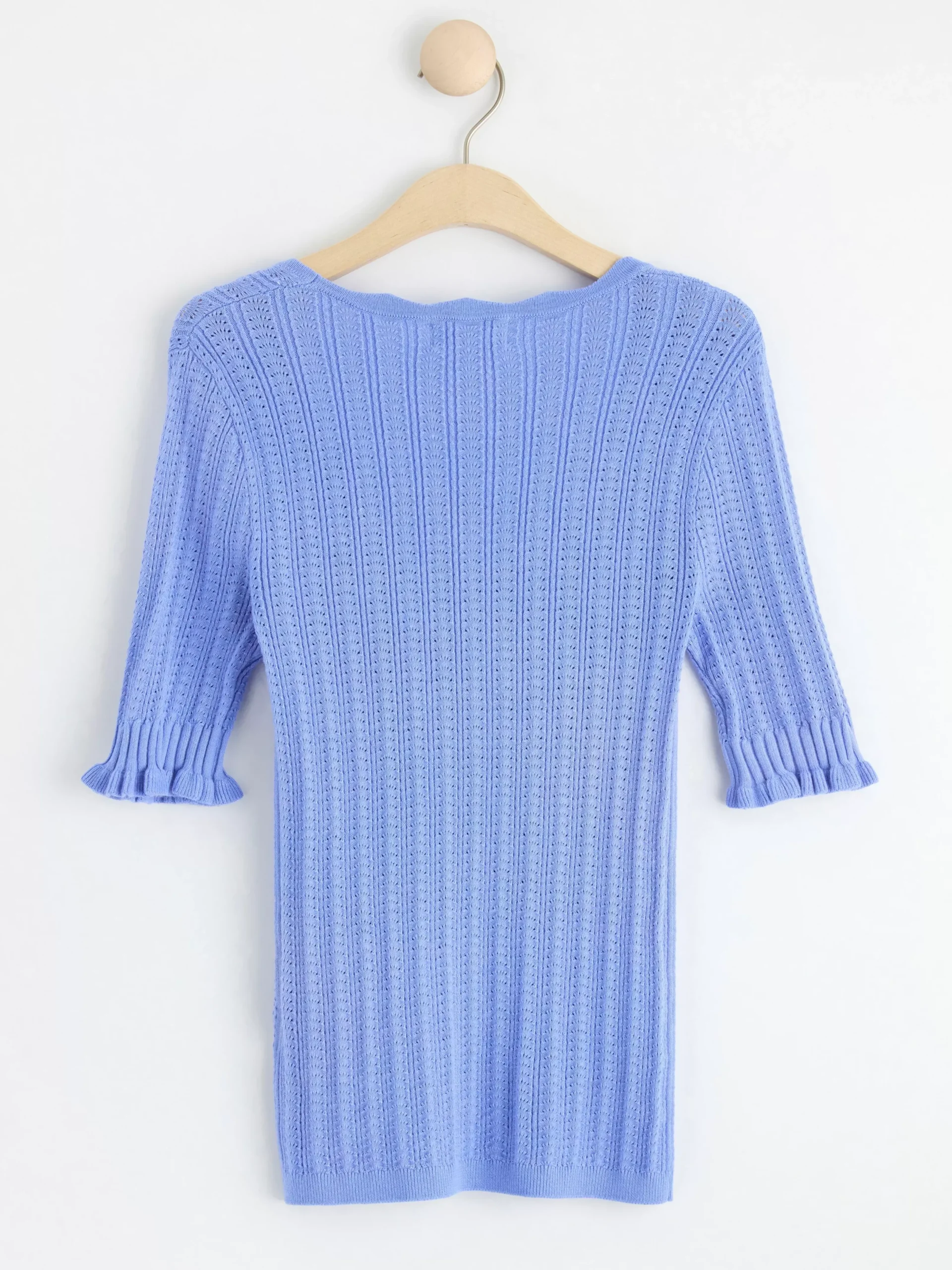 Toppar & T-Shirts>Lindex Stickad Topp Med Kort Arm Light Blue