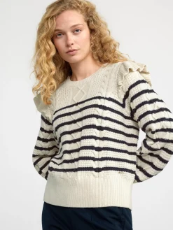 Tröjor & Cardigans>Lindex Stickad Troja Light Dusty White