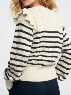 Tröjor & Cardigans>Lindex Stickad Troja Light Dusty White
