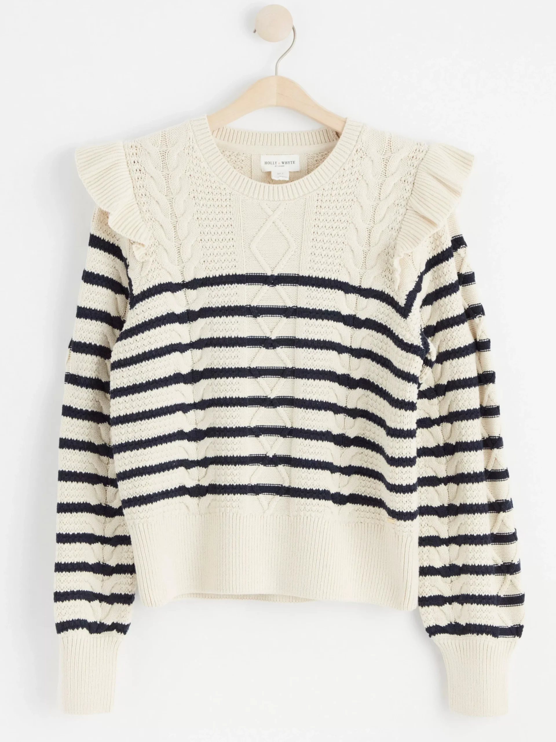 Tröjor & Cardigans>Lindex Stickad Troja Light Dusty White