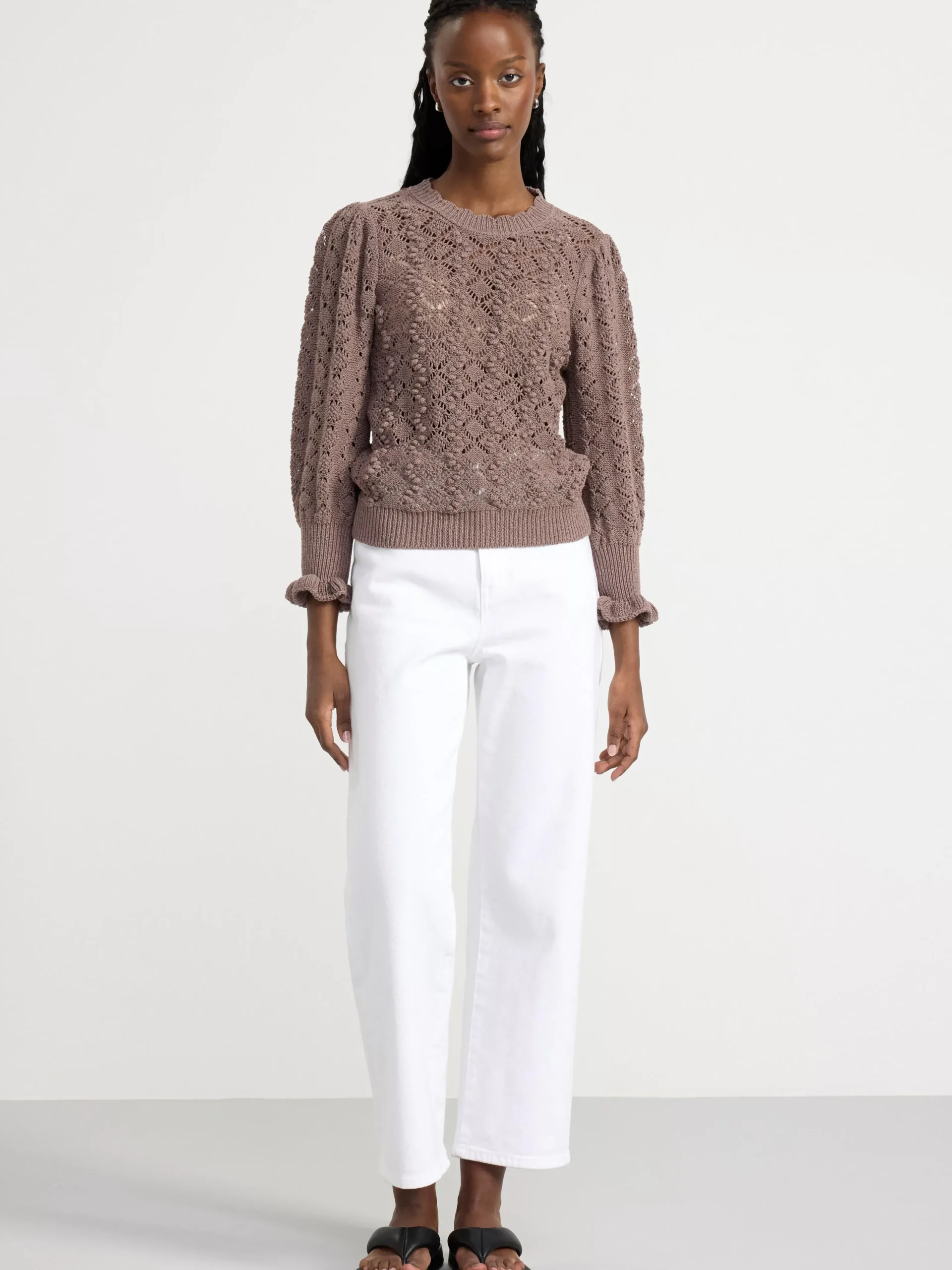 Tröjor & Cardigans>Lindex Stickad Troja Brown