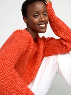 Tröjor & Cardigans>Lindex Stickad Troja Orange