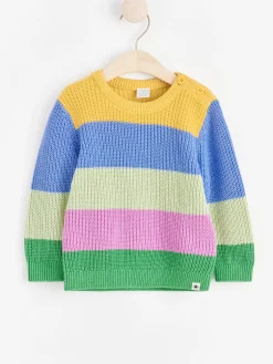 Tröjor & Cardigans>Lindex Stickad Troja Med Rander Light Dusty Yellow