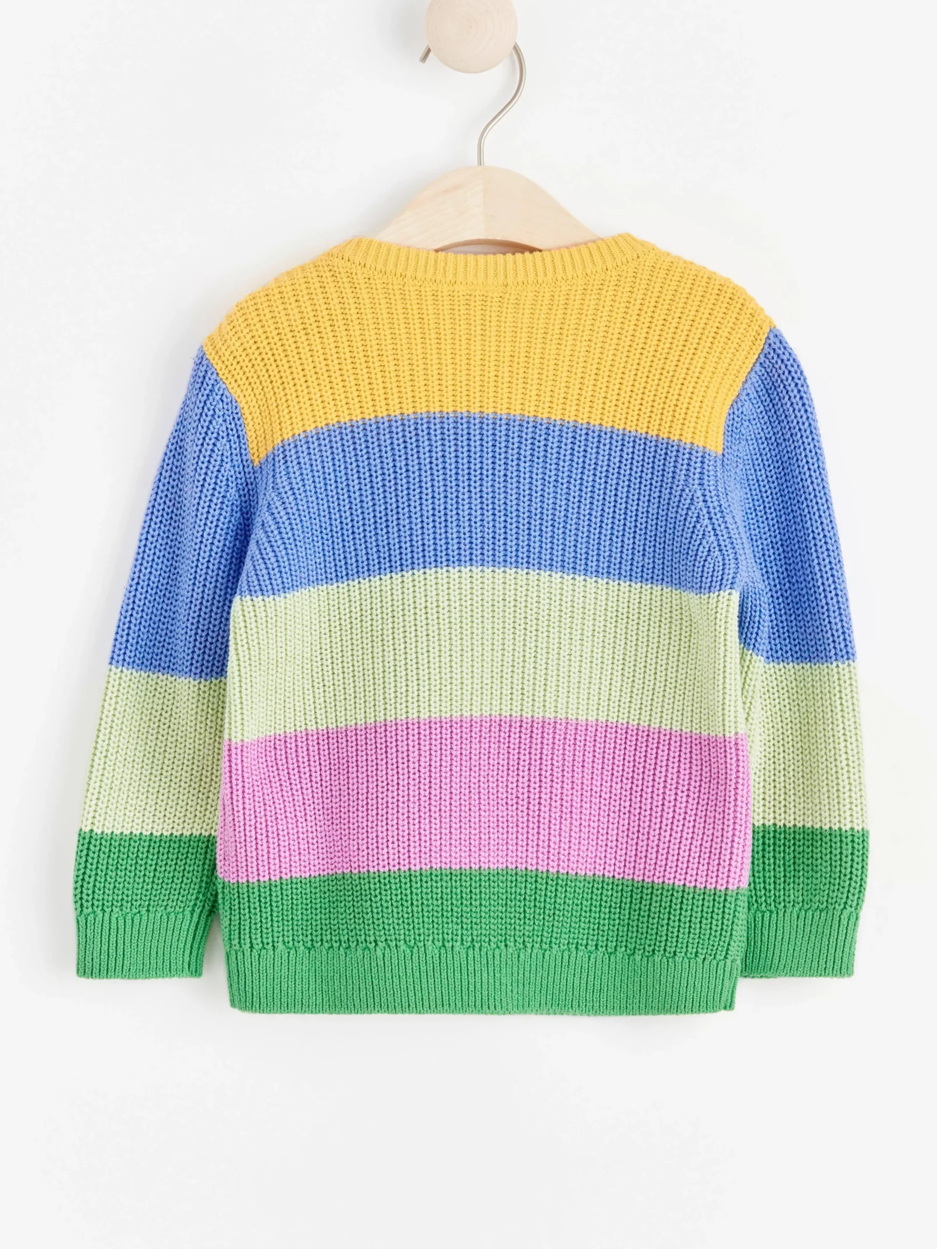 Tröjor & Cardigans>Lindex Stickad Troja Med Rander Light Dusty Yellow