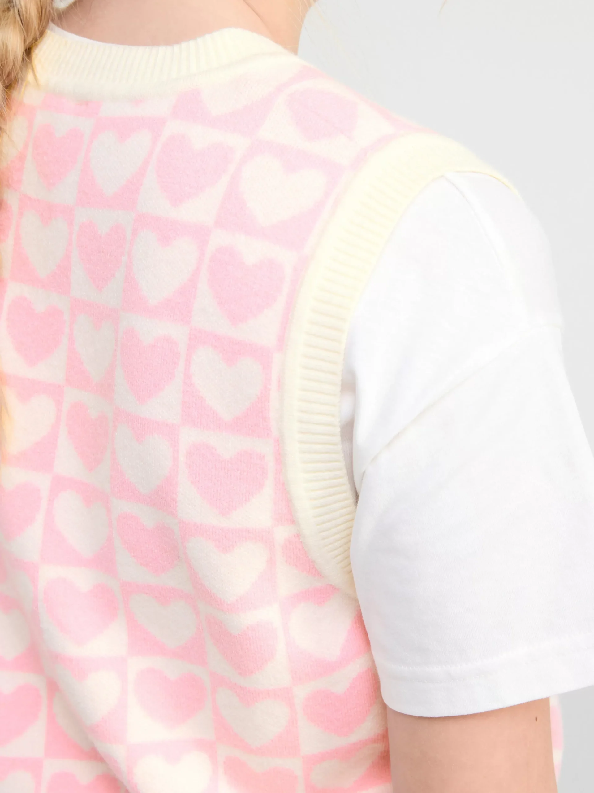 Tröjor & Cardigans>Lindex Stickad Vast Med Hjartan Light Pink
