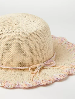 Accessoarer>Lindex Strahatt Med Fargglad Kant Straw