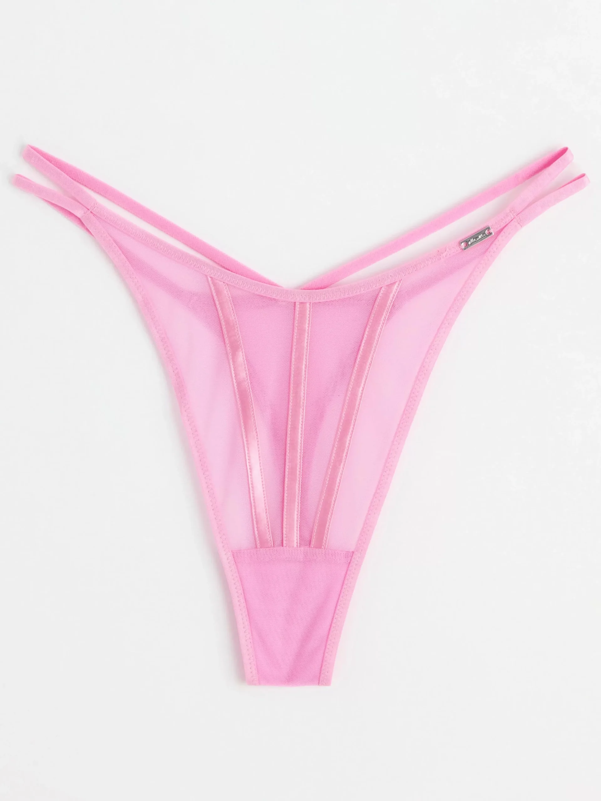 Trosor>Lindex Stringtrosa I Mesh Med Lag Midja Light Pink